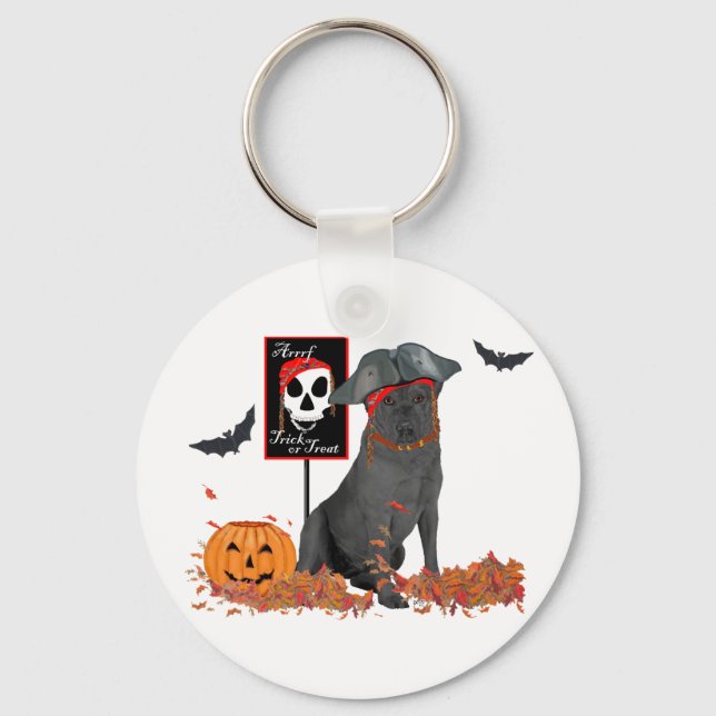 Black Labrador Retriever Pirate Key Ring (Front)