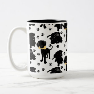 Black Labrador Retriever Puppies Two-Tone Coffee Mug