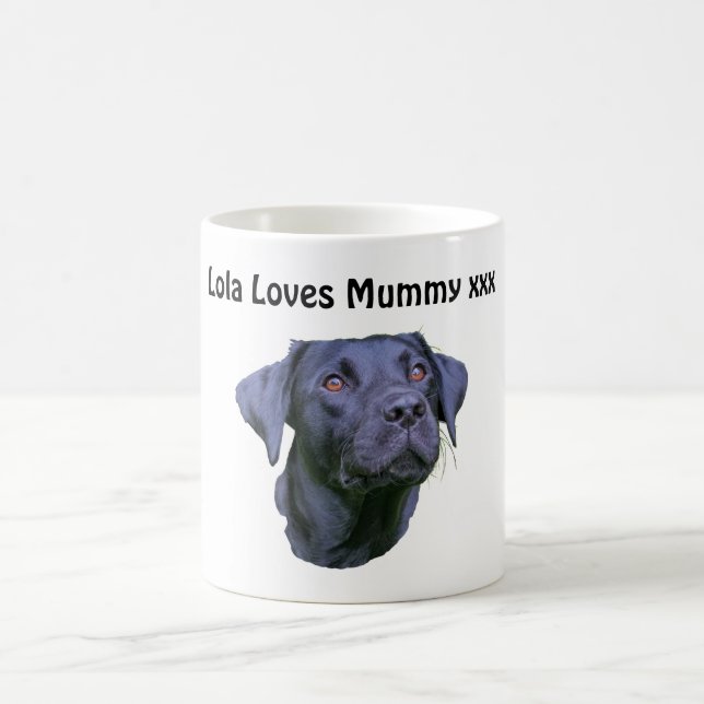 Black Labrador Retriever Puppy Coffee Mug (Center)