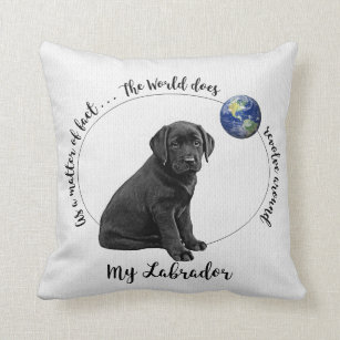 Black Labrador Retriever Puppy Cushion