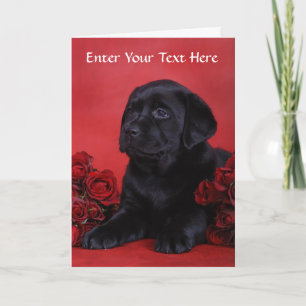 Black Labrador Retriever Puppy Dog Greeting Card