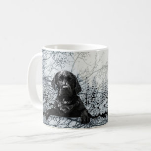 Black Labrador Retriever  puppy  T-Shirt Throw Pil Coffee Mug
