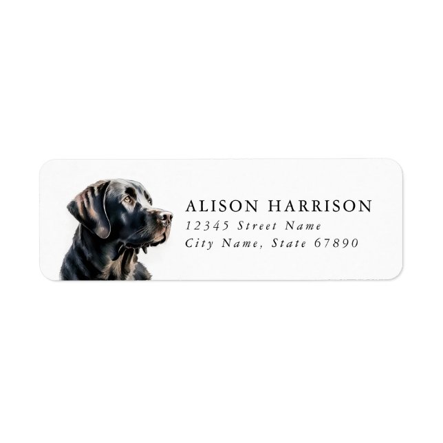 Black Labrador Retriever Return Address Labels (Front)