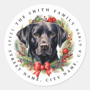 Black Labrador Retriever Round Stickers