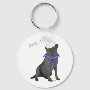 Black Labrador Retriever Sailor Key Ring