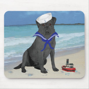 Black Labrador Retriever Sailor Mouse Mat
