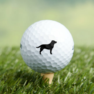Black Labrador Retriever Silhouette Golf Balls