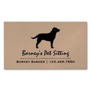 Black Labrador Retriever Silhouette Magnetic Business Card