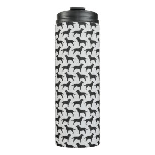 Black Labrador Retriever Silhouettes Pattern Thermal Tumbler