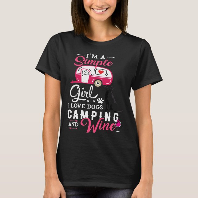 Black Labrador Retriever Simple Girl I Love Dogs C T-Shirt (Front)
