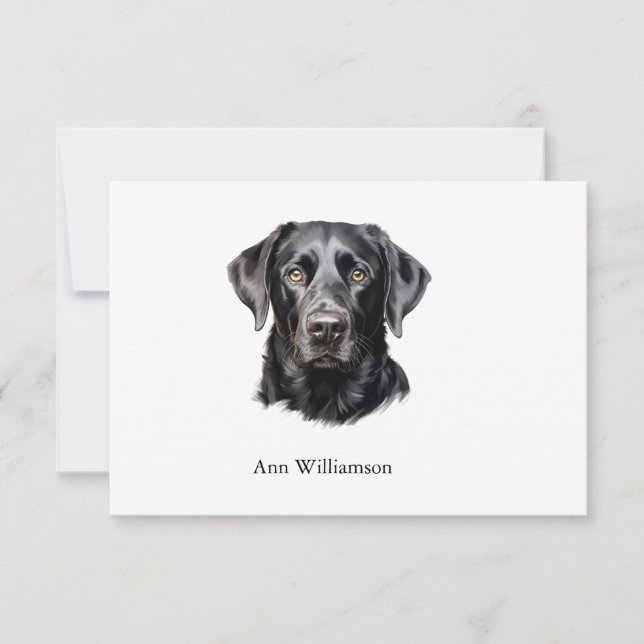 Black Labrador Retriever Thank You Card (Front)