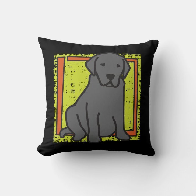 Black Labrador Retriever Throw Pillow (Front)