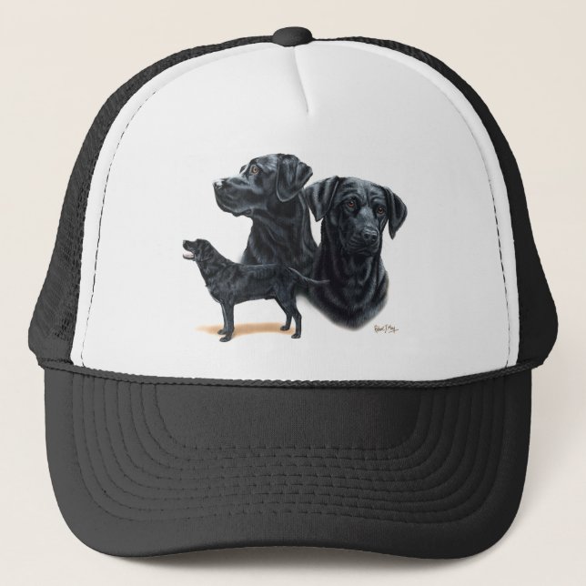 Black Labrador Retriever Trucker Hat (Front)