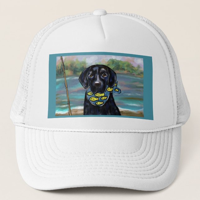 Black  Labrador Retriever Trucker Hat (Front)