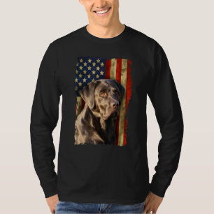 Black Labrador Retriever Usa Flag Black Lab T-Shirt