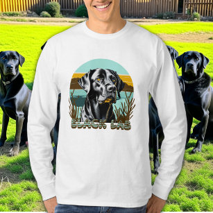 Black Labrador Retriever Vintage Text T-Shirt