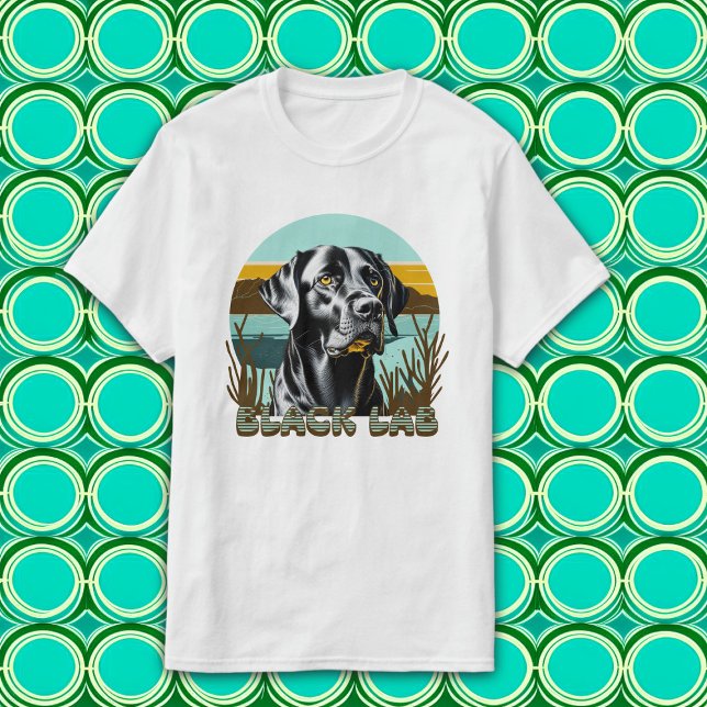 Black Labrador Retriever Vintage Text T-Shirt (Creator Uploaded)