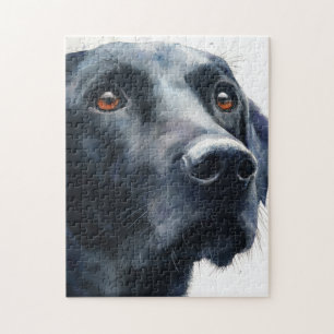 Black labrador retriever watercolor jigsaw puzzle