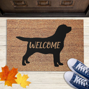 Black Labrador Retriever - Welcome - Black Lab Doormat