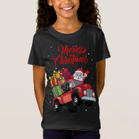 Black Labrador Retriever With Santa Claus In Red T