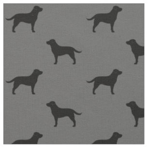 Black Labrador Retrievers Dog Silhouettes Pattern Fabric