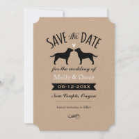 Black Labrador Retrievers Wedding Save the Date
