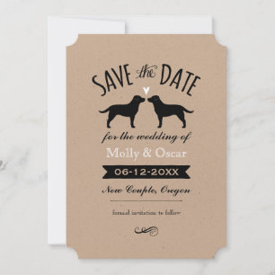 Black Labrador Retrievers Wedding Save the Date