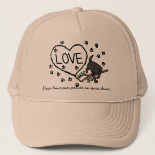 Black Labrador Sand Letters Cartoon Trucker Hat