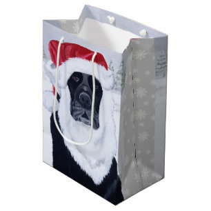 Black Labrador Santa Hat Gift Bag