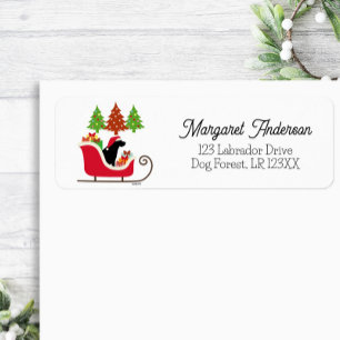 Black Labrador Silhouette Christmas Sleigh
