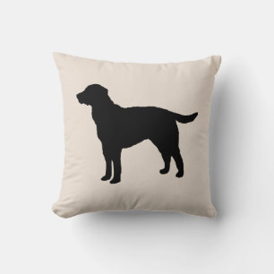 Black Labrador Silhouette Dog Pillow