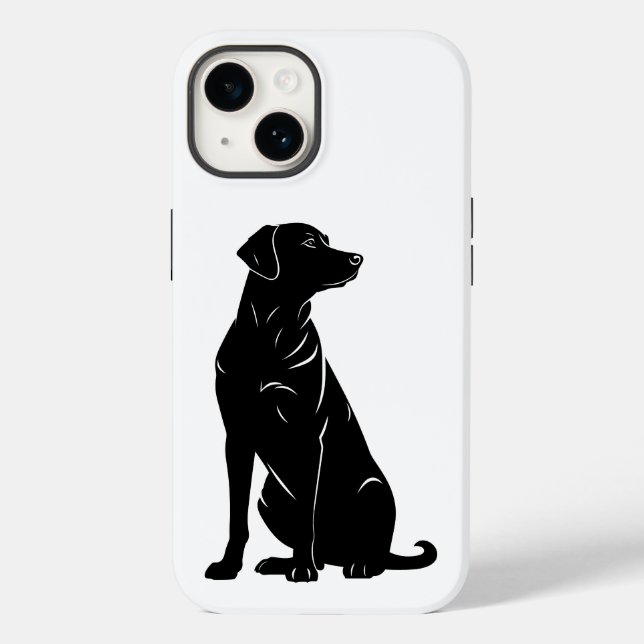 Black labrador silhouette illustration  Case-Mate iPhone case (Back)