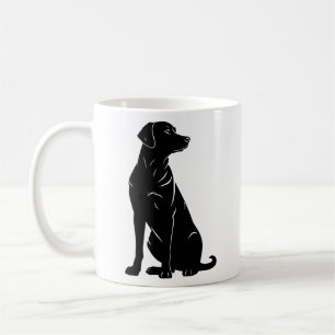 Black labrador silhouette illustration coffee mug