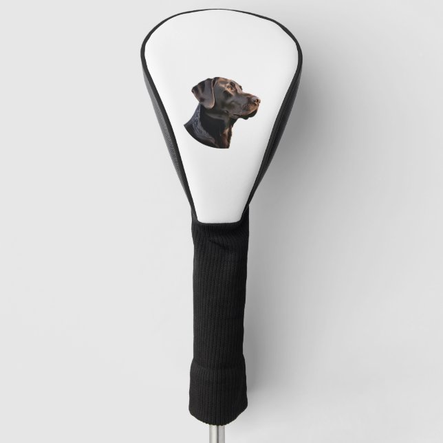 Black Labrador stickers 2 Golf Head Cover (Front)
