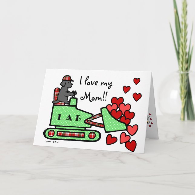Black Labrador Stole Your Heart Mother's Day Card (Front)