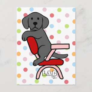 Black Labrador Student 3 Cartoon Postcard