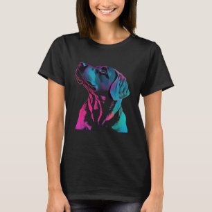 Black Labrador Synthwave 80s Retrowave Aesthetic T-Shirt