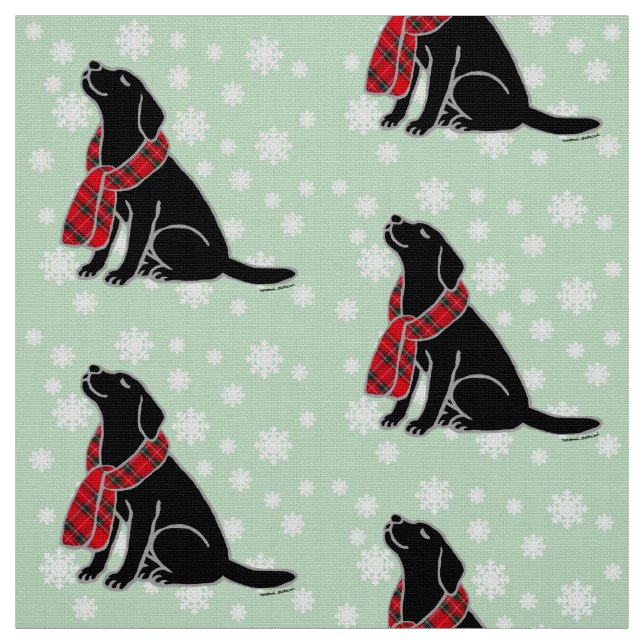 Black Labrador Tartan Scarf 2 Fabric (Swatch)