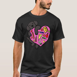 Black Labrador Teacher S Heart T-Shirt