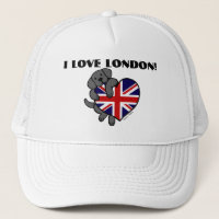 Black Labrador & UK Flag Heart 2 Cartoon