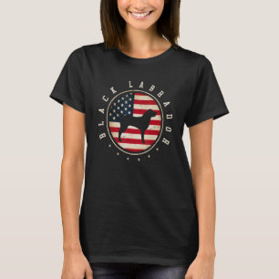 Black Labrador Usa Flag 4th July Dog Mum Dad T-Shirt