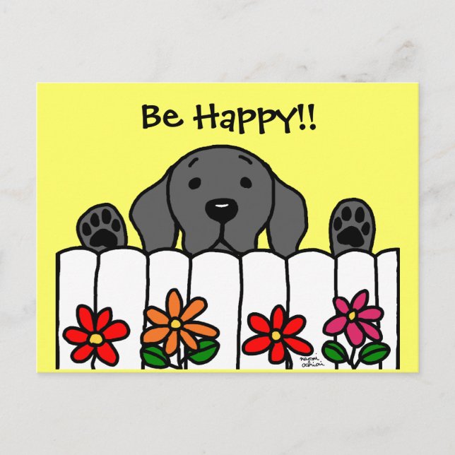Black Labrador watching you Postcard (Front)