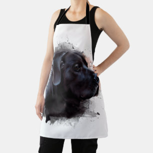 Black Labrador Watercolor Apron