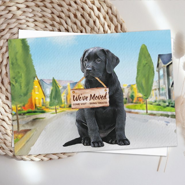 Black Labrador We've Moved Cute Dog Moving Announcement (Creator Uploaded)