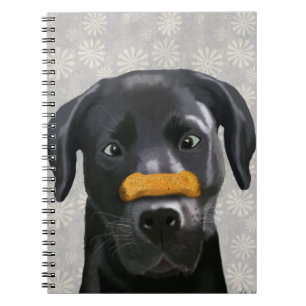 Black Labrador With Bone on Nose 2 Notebook