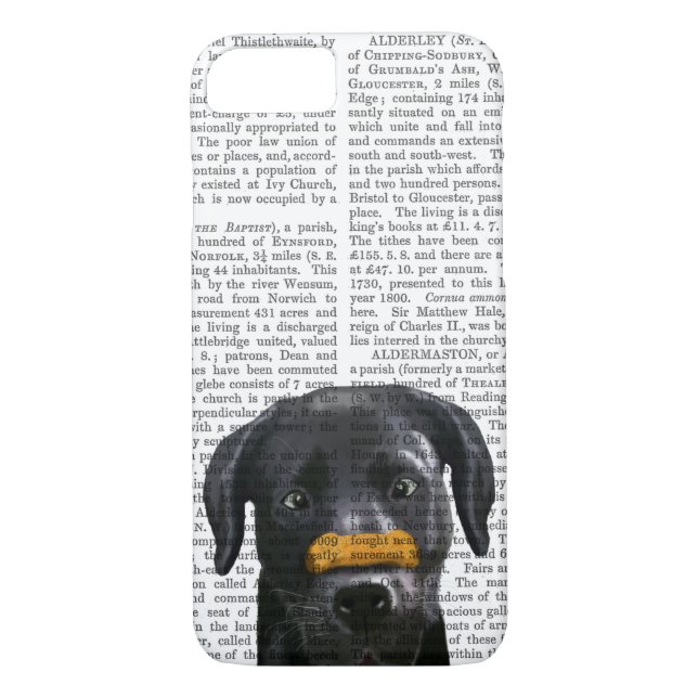 Black Labrador With Bone on Nose Case-Mate iPhone Case (Back)