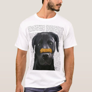 Black Labrador With Bone on Nose T-Shirt