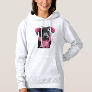 Black Labrador With Ear Muffs Hoodie