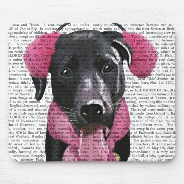 Black Labrador With Ear Muffs Mouse Mat (Front)