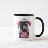 Black Labrador With Ear Muffs